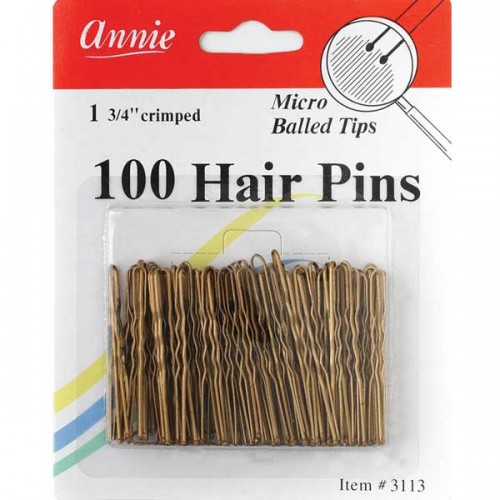 Annie 100 Hair Pins Brownonze 1 3/4" #3313